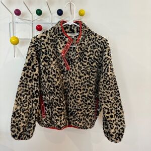 Leopard Print Fleece Pullover by The Great